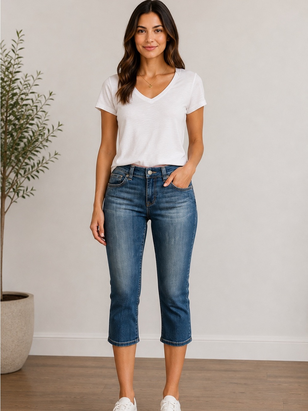 Luxury Designer Y2K Burberry Washed Blue Cropped Capri Jeans Size 2 Waist 26